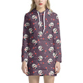 Cute Panda Cupid Valentine Pattern Print Pullover Hoodie Dress
