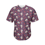 Cute Panda Cupid Valentine Pattern Print Men's Baseball Jersey