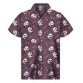 Cute Panda Cupid Valentine Pattern Print Men's Short Sleeve Shirt