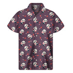 Cute Panda Cupid Valentine Pattern Print Men's Short Sleeve Shirt