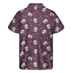 Cute Panda Cupid Valentine Pattern Print Men's Short Sleeve Shirt