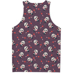 Cute Panda Cupid Valentine Pattern Print Men's Tank Top