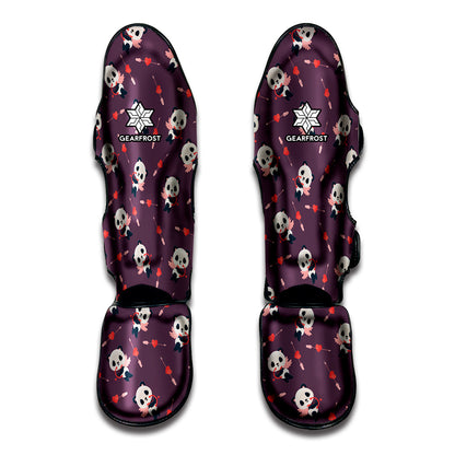 Cute Panda Cupid Valentine Pattern Print Muay Thai Shin Guard