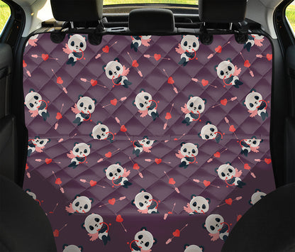 Cute Panda Cupid Valentine Pattern Print Pet Car Back Seat Cover
