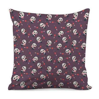 Cute Panda Cupid Valentine Pattern Print Pillow Cover
