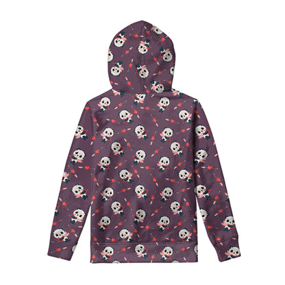 Cute Panda Cupid Valentine Pattern Print Pullover Hoodie