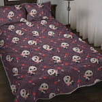 Cute Panda Cupid Valentine Pattern Print Quilt Bed Set