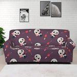 Cute Panda Cupid Valentine Pattern Print Sofa Cover