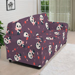 Cute Panda Cupid Valentine Pattern Print Sofa Cover