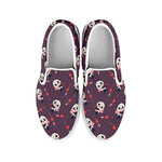 Cute Panda Cupid Valentine Pattern Print White Slip On Shoes