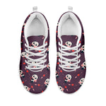 Cute Panda Cupid Valentine Pattern Print White Sneakers