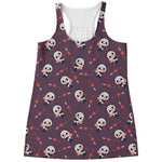 Cute Panda Cupid Valentine Pattern Print Women's Racerback Tank Top