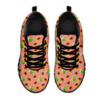Cute Papaya Pattern Print Black Sneakers