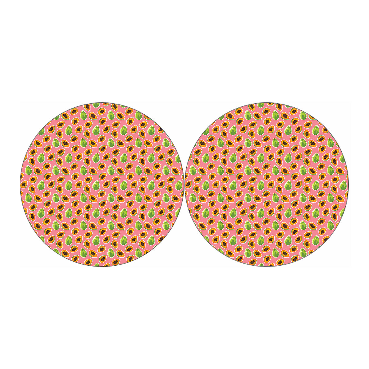 Cute Papaya Pattern Print Car Coasters