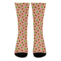 Cute Papaya Pattern Print Crew Socks