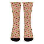 Cute Papaya Pattern Print Crew Socks