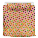 Cute Papaya Pattern Print Duvet Cover Bedding Set