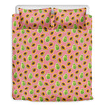 Cute Papaya Pattern Print Duvet Cover Bedding Set