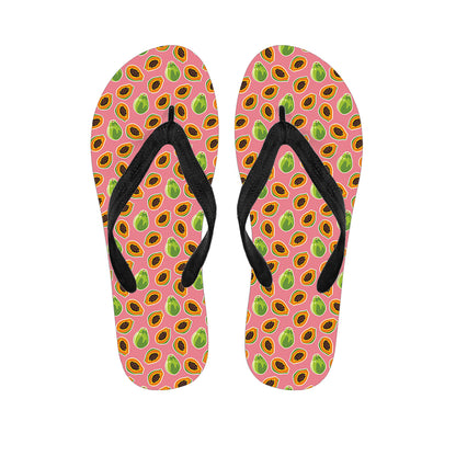 Cute Papaya Pattern Print Flip Flops