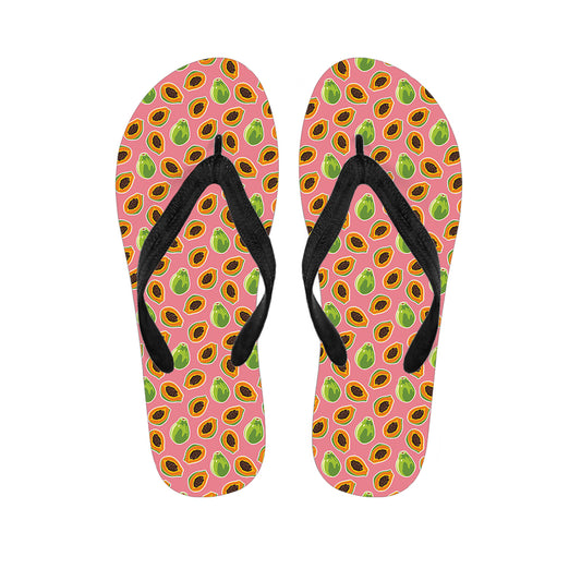 Cute Papaya Pattern Print Flip Flops
