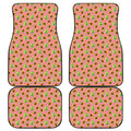Cute Papaya Pattern Print Front and Back Car Floor Mats