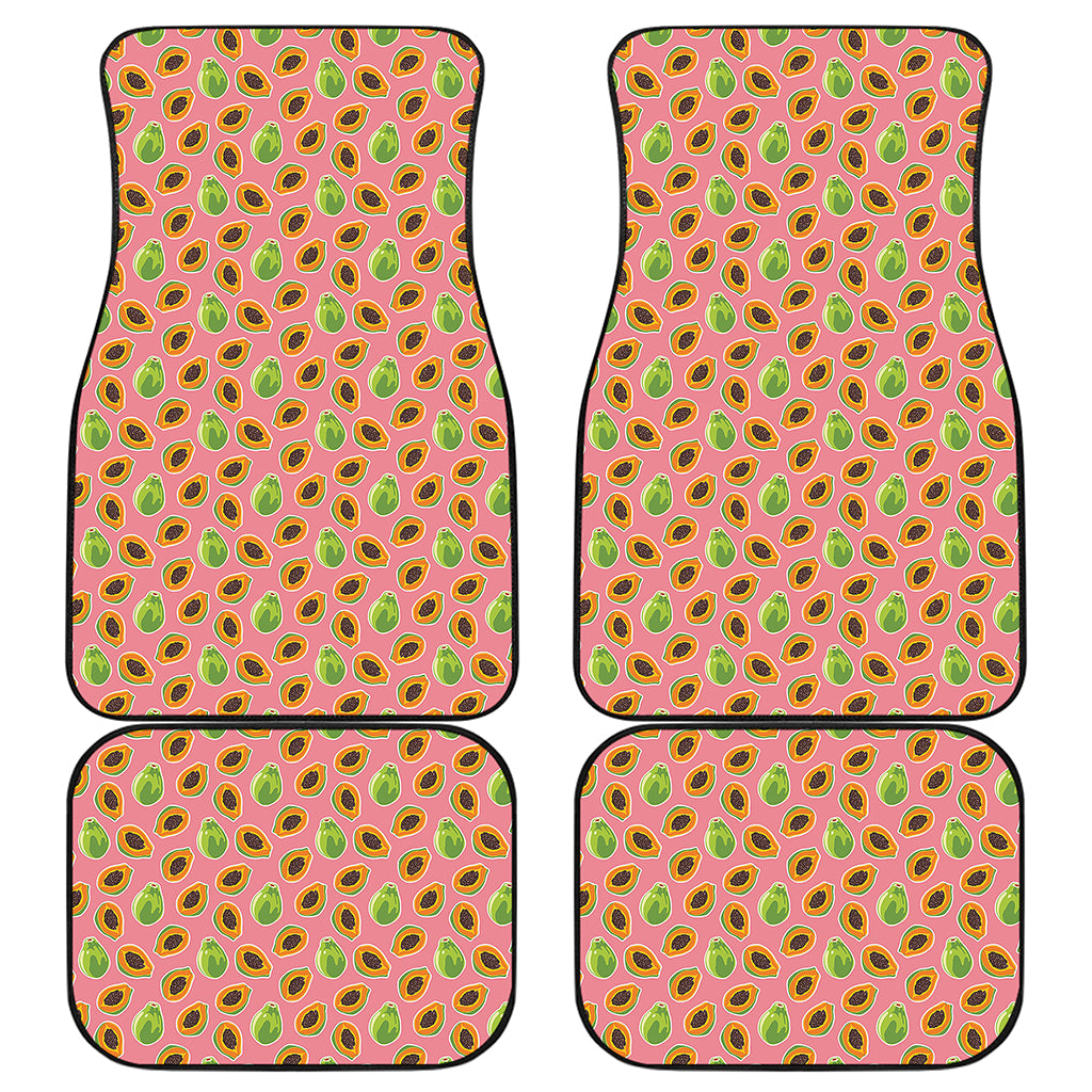 Cute Papaya Pattern Print Front and Back Car Floor Mats