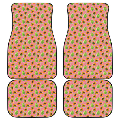 Cute Papaya Pattern Print Front and Back Car Floor Mats