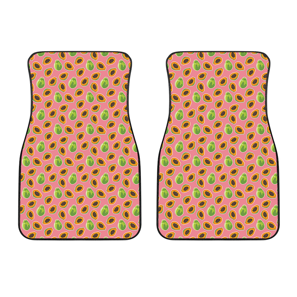 Cute Papaya Pattern Print Front Car Floor Mats
