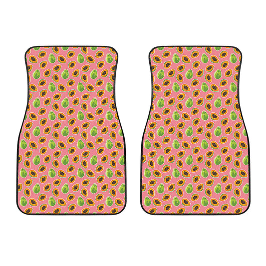 Cute Papaya Pattern Print Front Car Floor Mats