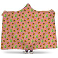 Cute Papaya Pattern Print Hooded Blanket