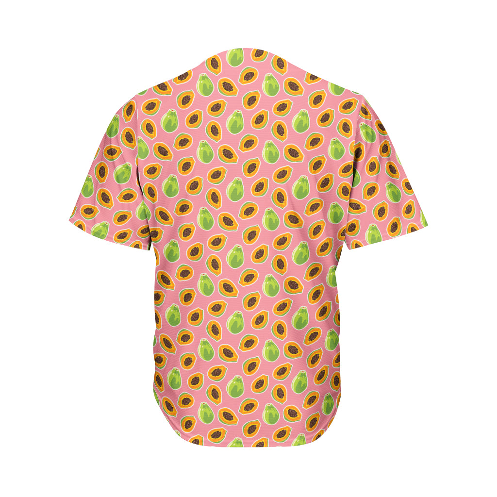 Cute Papaya Pattern Print Men's Baseball Jersey