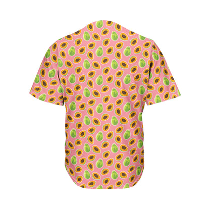 Cute Papaya Pattern Print Men's Baseball Jersey