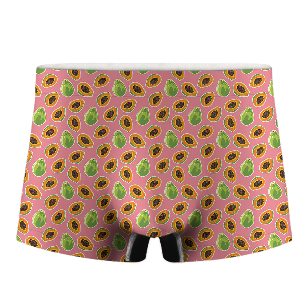 Cute Papaya Pattern Print Men's Boxer Briefs