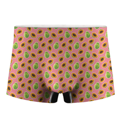 Cute Papaya Pattern Print Men's Boxer Briefs