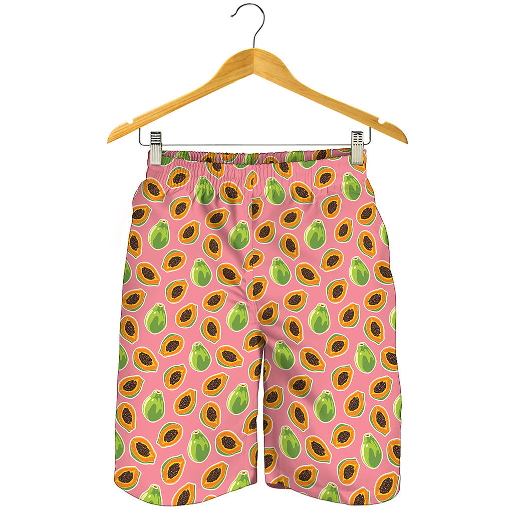 Cute Papaya Pattern Print Men's Shorts