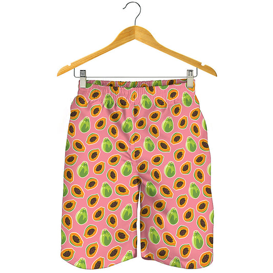 Cute Papaya Pattern Print Men's Shorts