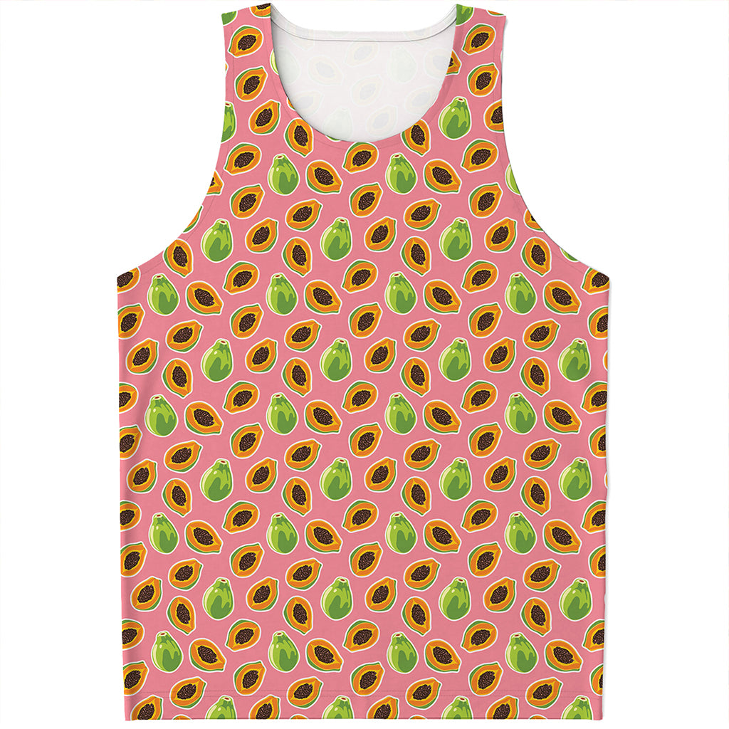 Cute Papaya Pattern Print Men's Tank Top