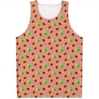 Cute Papaya Pattern Print Men's Tank Top