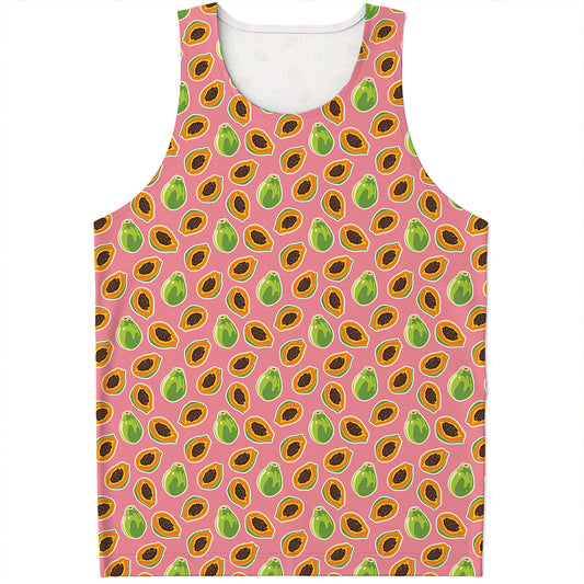 Cute Papaya Pattern Print Men's Tank Top