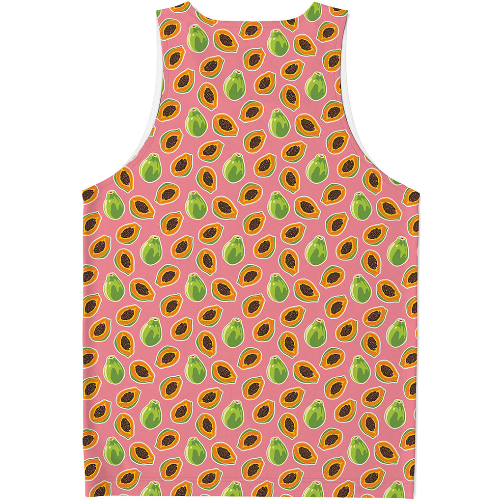 Cute Papaya Pattern Print Men's Tank Top