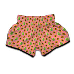 Cute Papaya Pattern Print Muay Thai Boxing Shorts