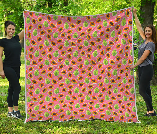 Cute Papaya Pattern Print Quilt