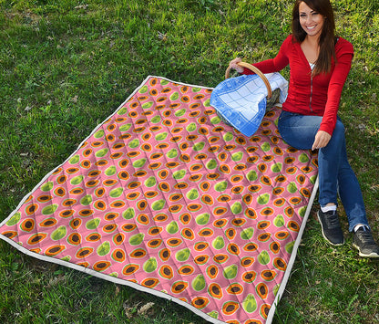 Cute Papaya Pattern Print Quilt