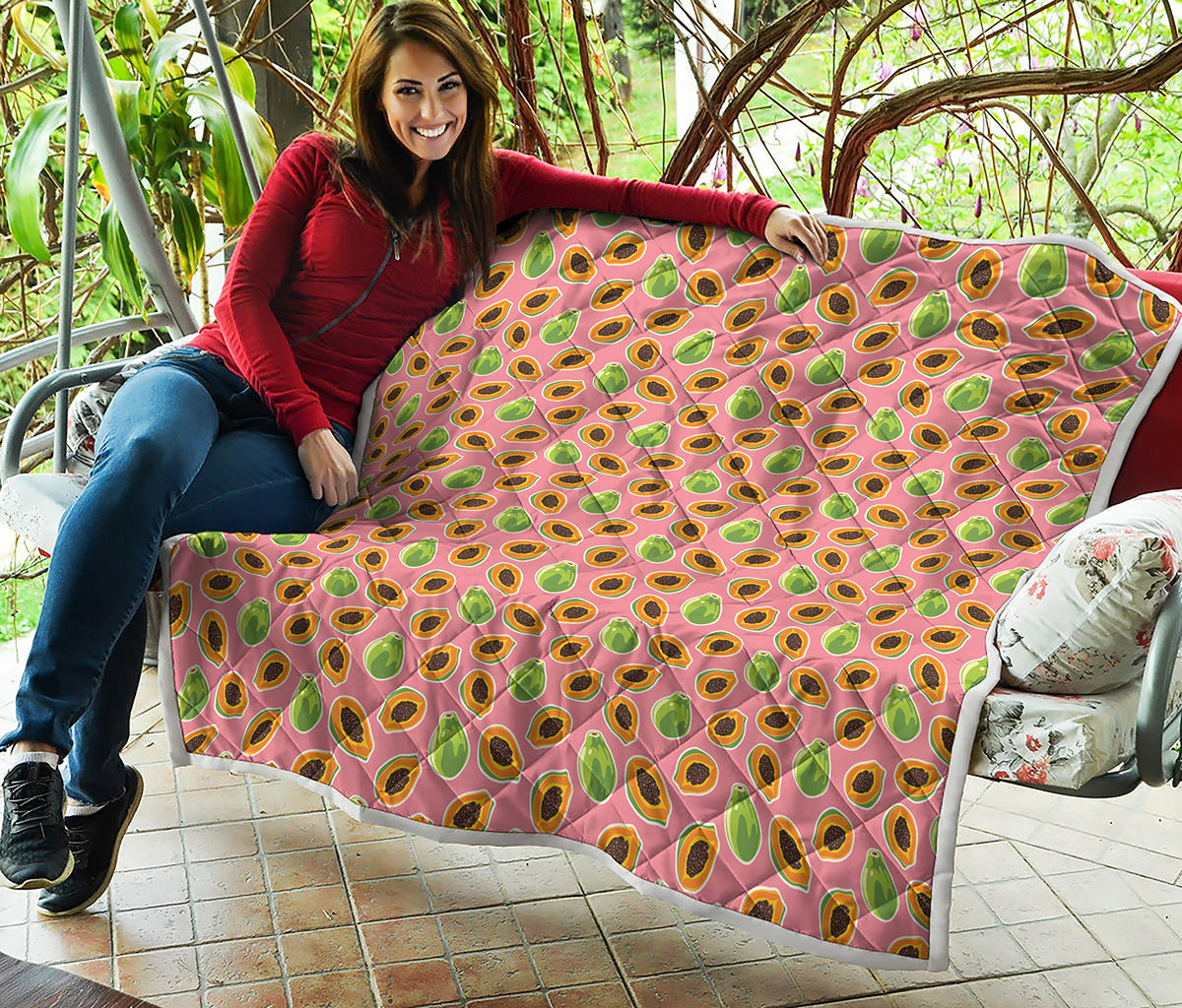 Cute Papaya Pattern Print Quilt