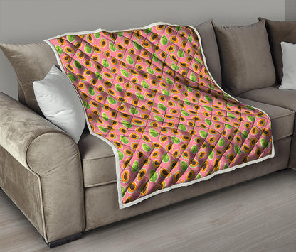 Cute Papaya Pattern Print Quilt
