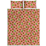 Cute Papaya Pattern Print Quilt Bed Set