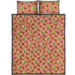 Cute Papaya Pattern Print Quilt Bed Set