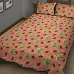 Cute Papaya Pattern Print Quilt Bed Set