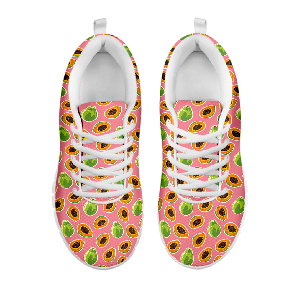 Cute Papaya Pattern Print White Sneakers