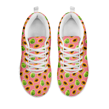 Cute Papaya Pattern Print White Sneakers